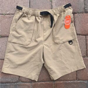 Beige Cargo Shorts with Adjustable Waist